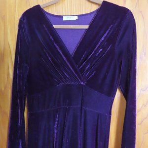 Purple velvet long dress